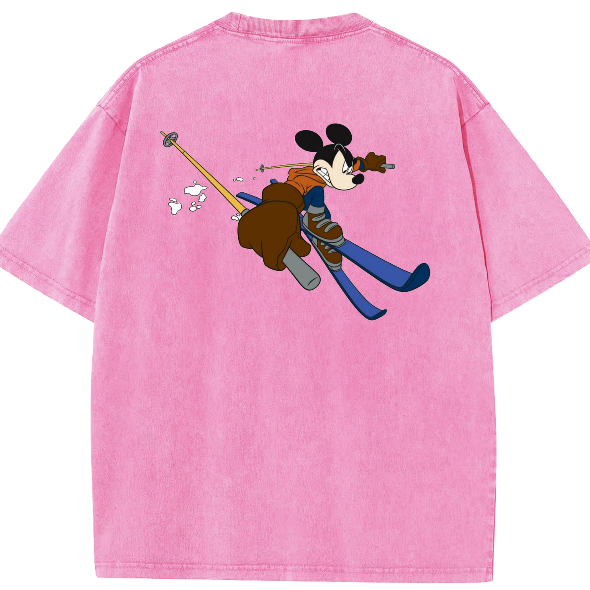 （画像用） ミッキーマウス Mickey Mouse 綿100% ヴィンテージ風 半袖Tシャツ（背面プリント）